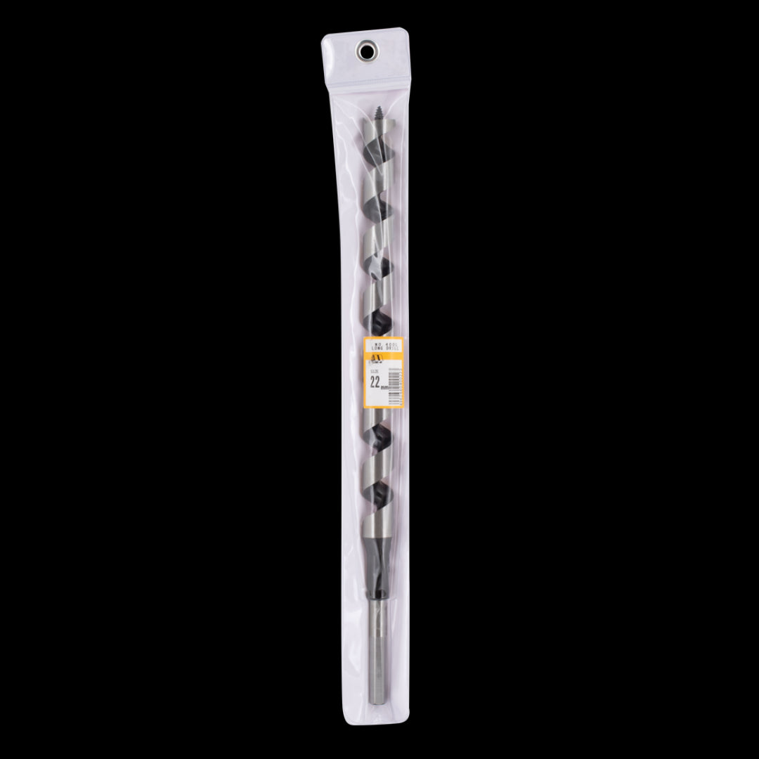 STAR-M Long Power Auger Bit 22mm x 400mm, designed for deep, precise drilling in wood with burr-free lead screw and high carbon steel.