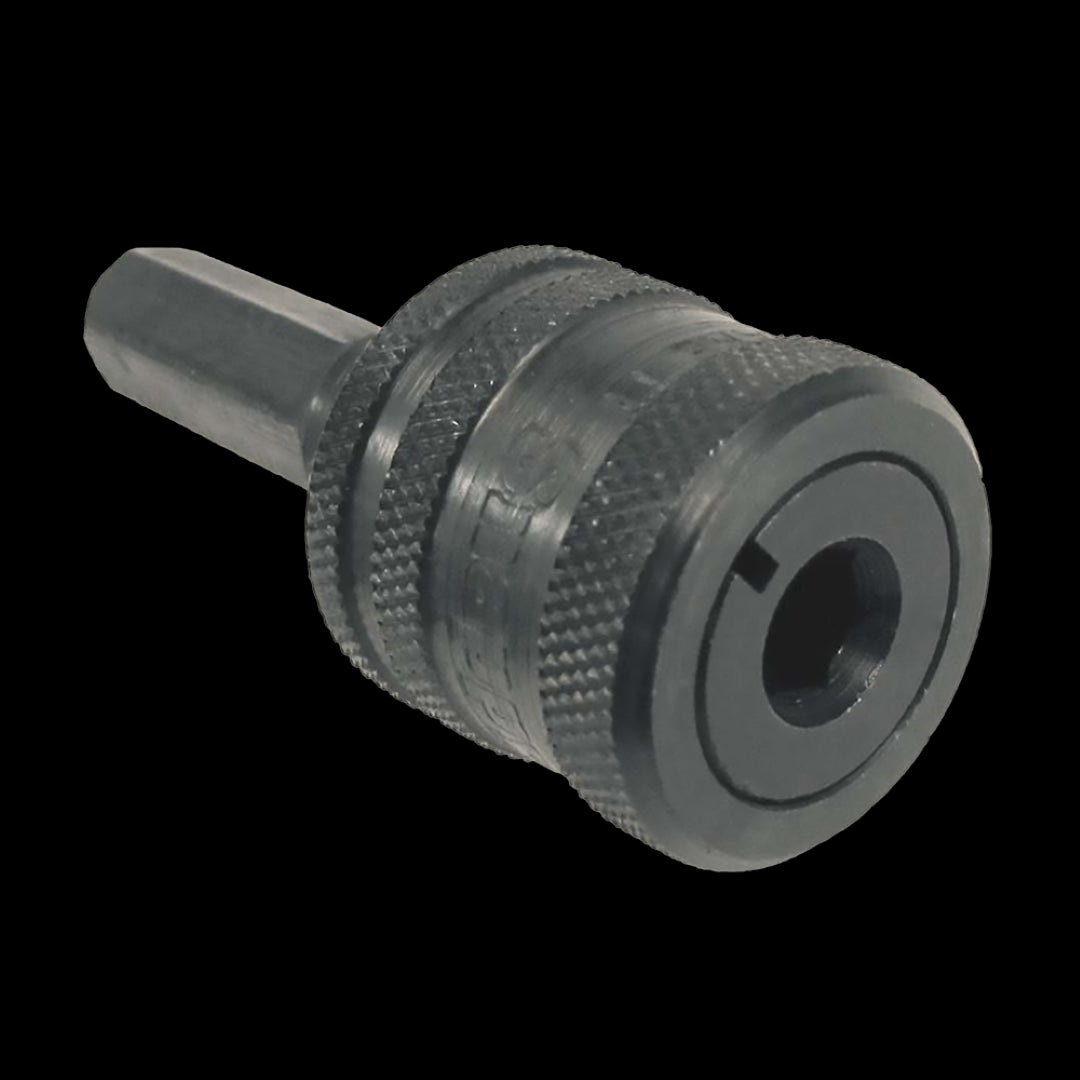Quick change chuck for drills and countersinks, enabling fast tool swaps and enhancing workflow efficiency.