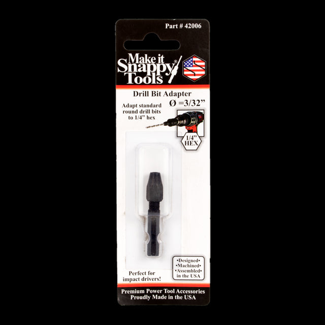 SNAPPY 3/32" Drill Adaptor for HS drills, featuring Snappy Quick Click system for efficient transitions and precision.