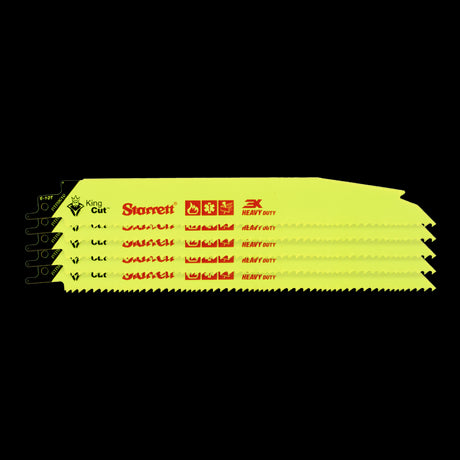 High-performance STARRETT fire rescue reciprocating blades (228mm, 6/10t) for efficient cutting in emergencies, 5 pack.