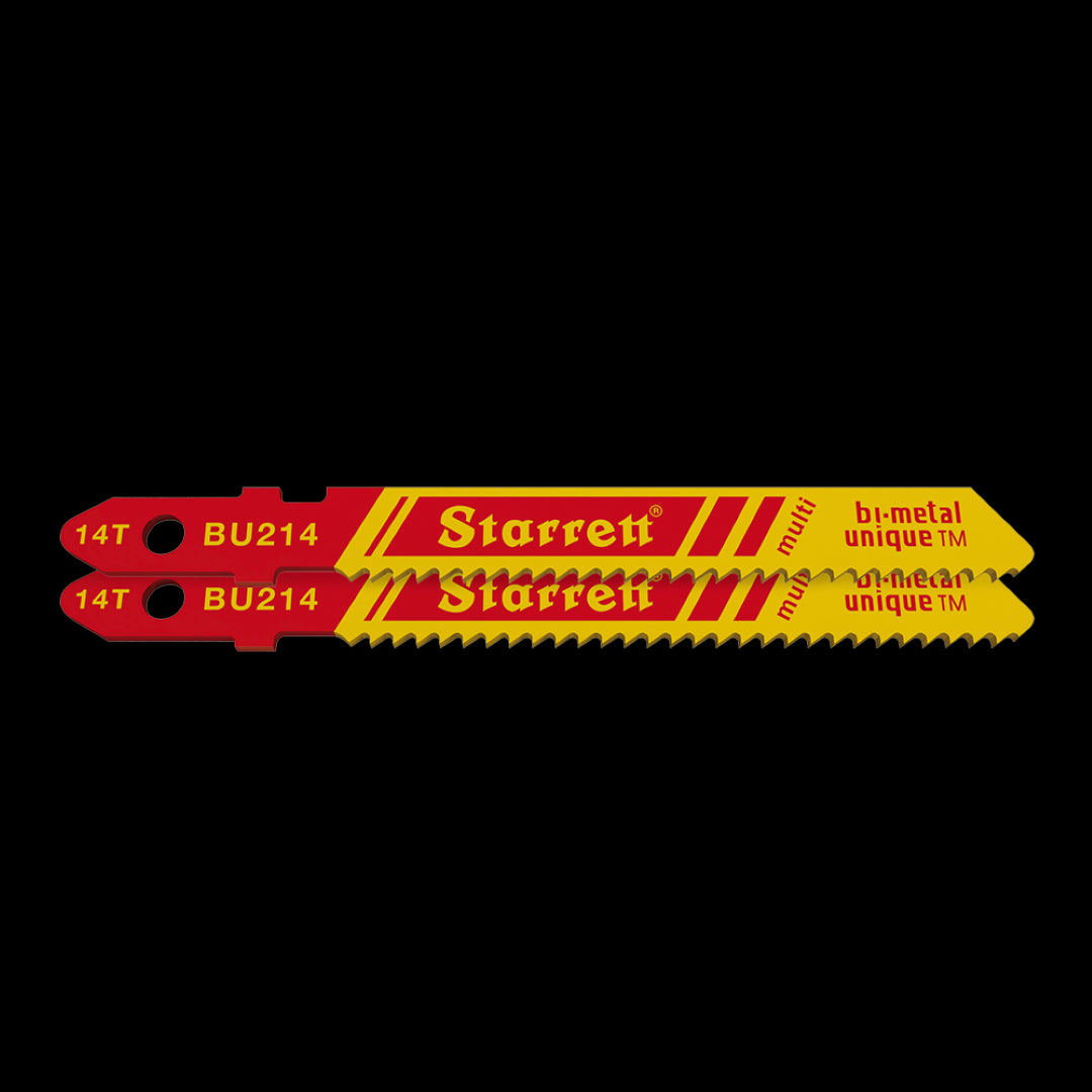 STARRETT Wavy Set Jigsaw blade (50mm x 14t) for precise cutting in wood and metal with durable wavy tooth design.