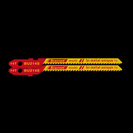 Precision STARRETT Scroll Cut Jigsaw with bi-metal construction and 14 TPI for smooth cuts in wood, plastic, and metal.