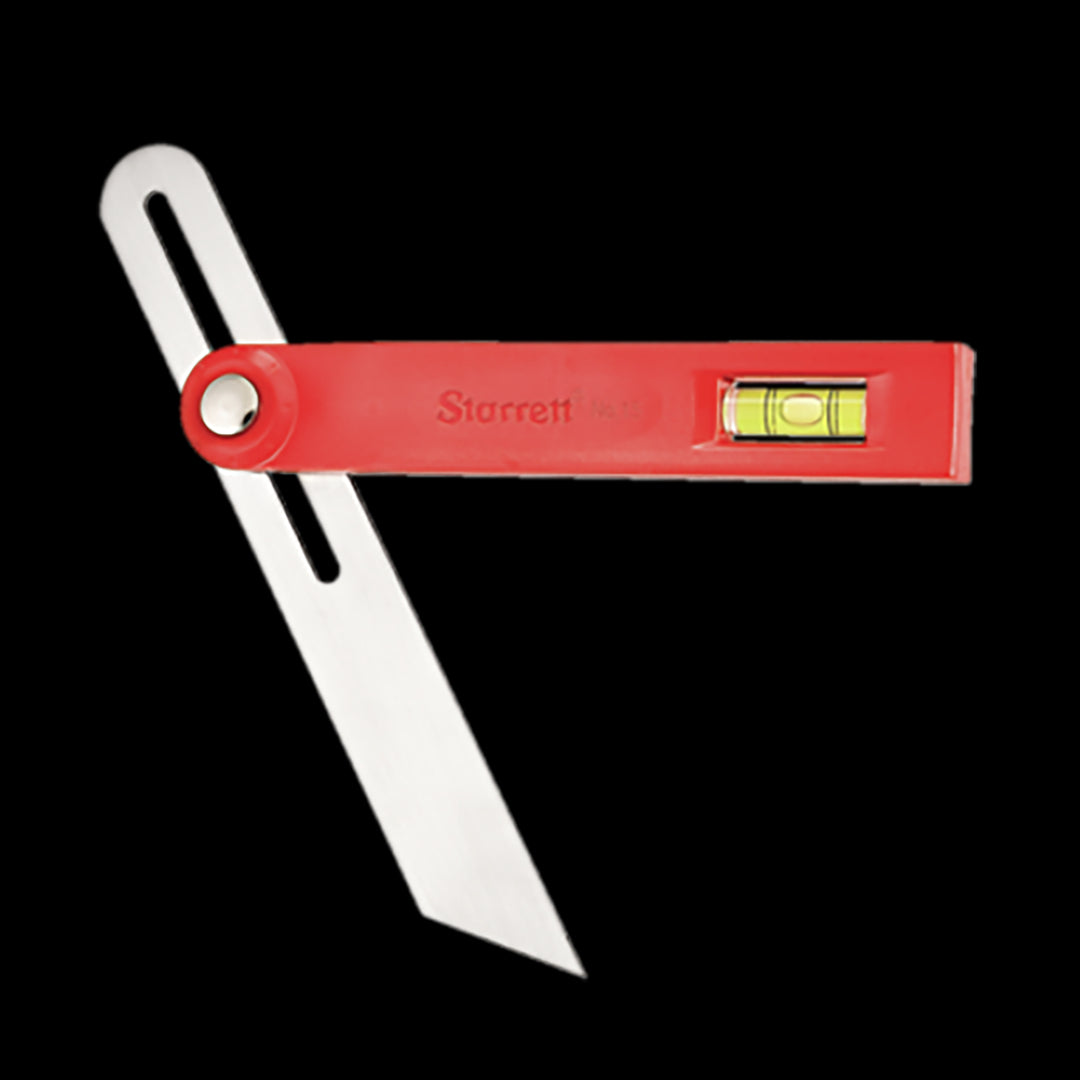 STARRETT 200mm Sliding Bevel with stainless steel blade for precise angle measurement, ergonomic handle for comfort.