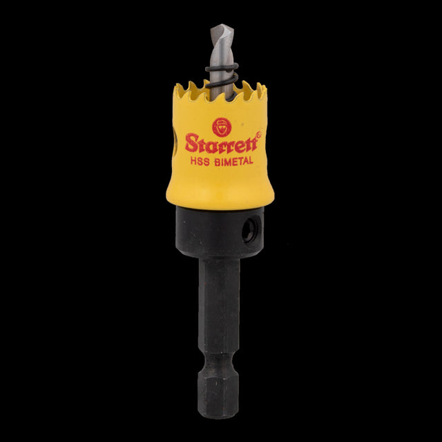 STARRETT 22mm Smooth Holesaw for precise cutting in metal, wood, and plasterboard, compatible with cordless tools.