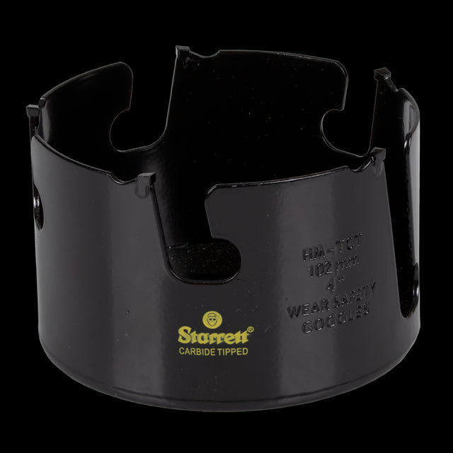 STARRETT 102mm Fastcut TCT Holesaw designed for aggressive cutting in wood, MDF, plastics, and ceramic tiles with durability.