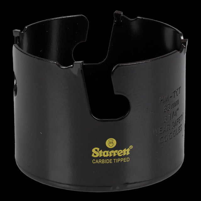 STARRETT 83mm Fastcut TCT Holesaw for aggressive cutting in wood, plastics, and ceramics with durable tungsten carbide tips.