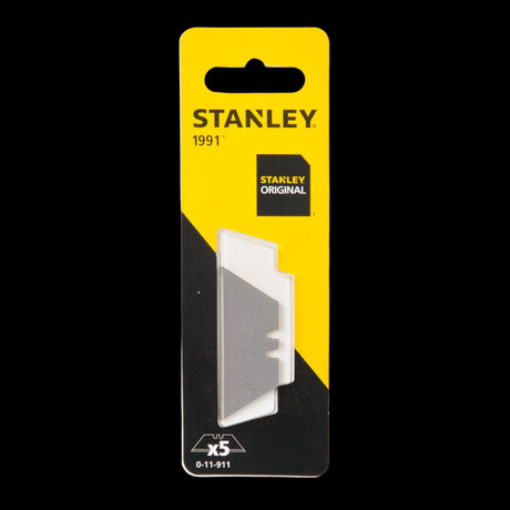 STANLEY Standard Duty Knife Blades - 5 Pack, featuring durable, sharp blades for clean cuts on paper, cardboard, and leather.