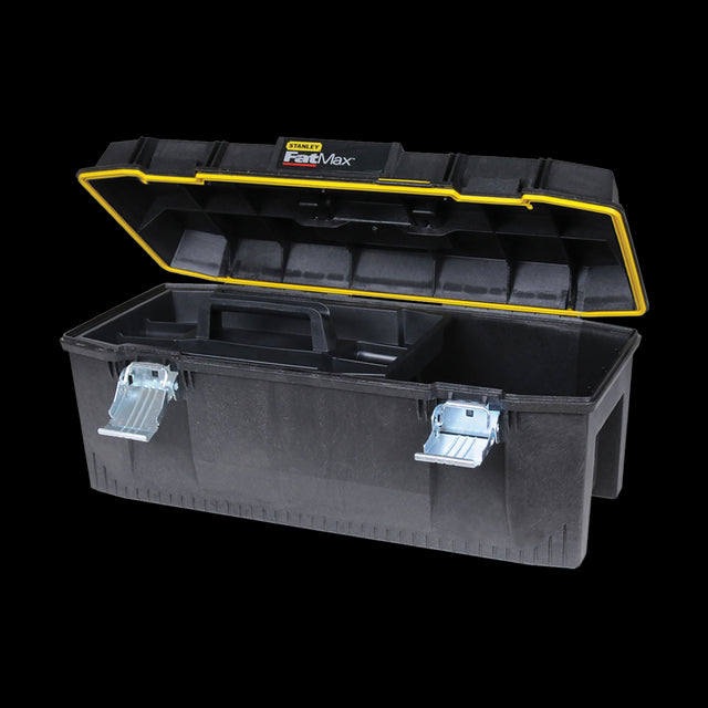 STANLEY 710mm Fatmax Foam Tool Box features durable construction, thick foam padding, and ergonomic handles for tool organization.