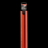 SWANSON 1200mm Savage No-Slip Straight Edge in vibrant orange, featuring No Slip Grip, Thumb Saver edge, and precision laser etching.