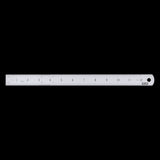 TOLEDO 300mm Stainless Steel Rule with dual metric and imperial sides, square and rounded ends, featuring precise graduations.