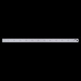 TOLEDO 600mm Stainless Steel Rule with dual metric and imperial sides, square and rounded ends, ideal for precise measurements.