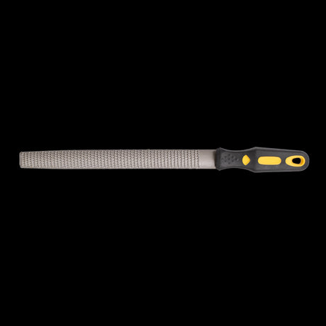 STANWAY 250mm Half Round Wood Rasp File for precise shaping and smoothing of wood and soft metals, featuring an ergonomic handle.