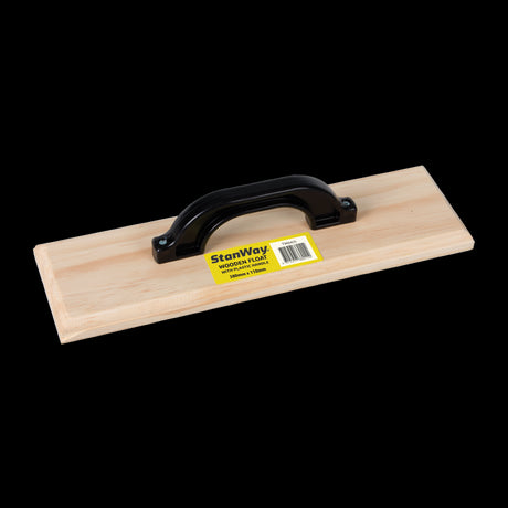 STANWAY Wooden Float is a durable 380mm x 110mm tool, perfect for achieving smooth finishes on mortar and concrete surfaces.