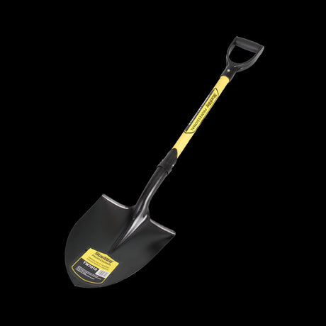 STANWAY Round Mouth Shovel featuring a fibreglass D-handle, ideal for efficient digging and landscaping tasks.