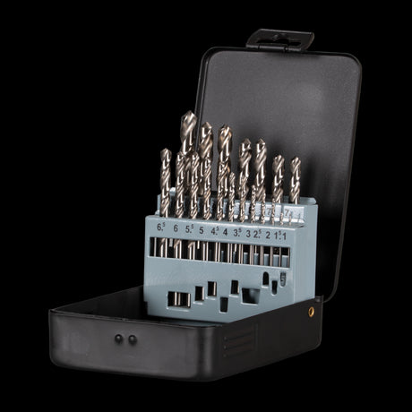 STANWAY Metric HSS Drill Set - 19pc, featuring high-speed steel bits from 1mm to 10mm, ideal for diverse materials and projects.