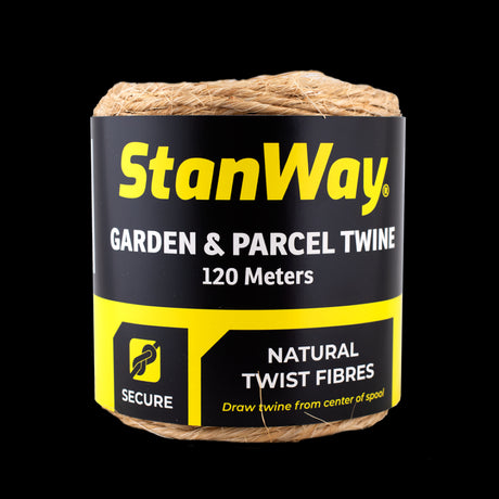 STANWAY 120m Sisal Garden Twine in brown, made from natural fibres, ideal for supporting plants and outdoor projects.