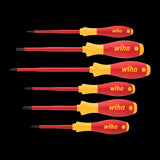 WIHA SoftFinish® Electric Screwdriver Set - 6pc, featuring ergonomic handles, slim blades, and electrical insulation for safe use.