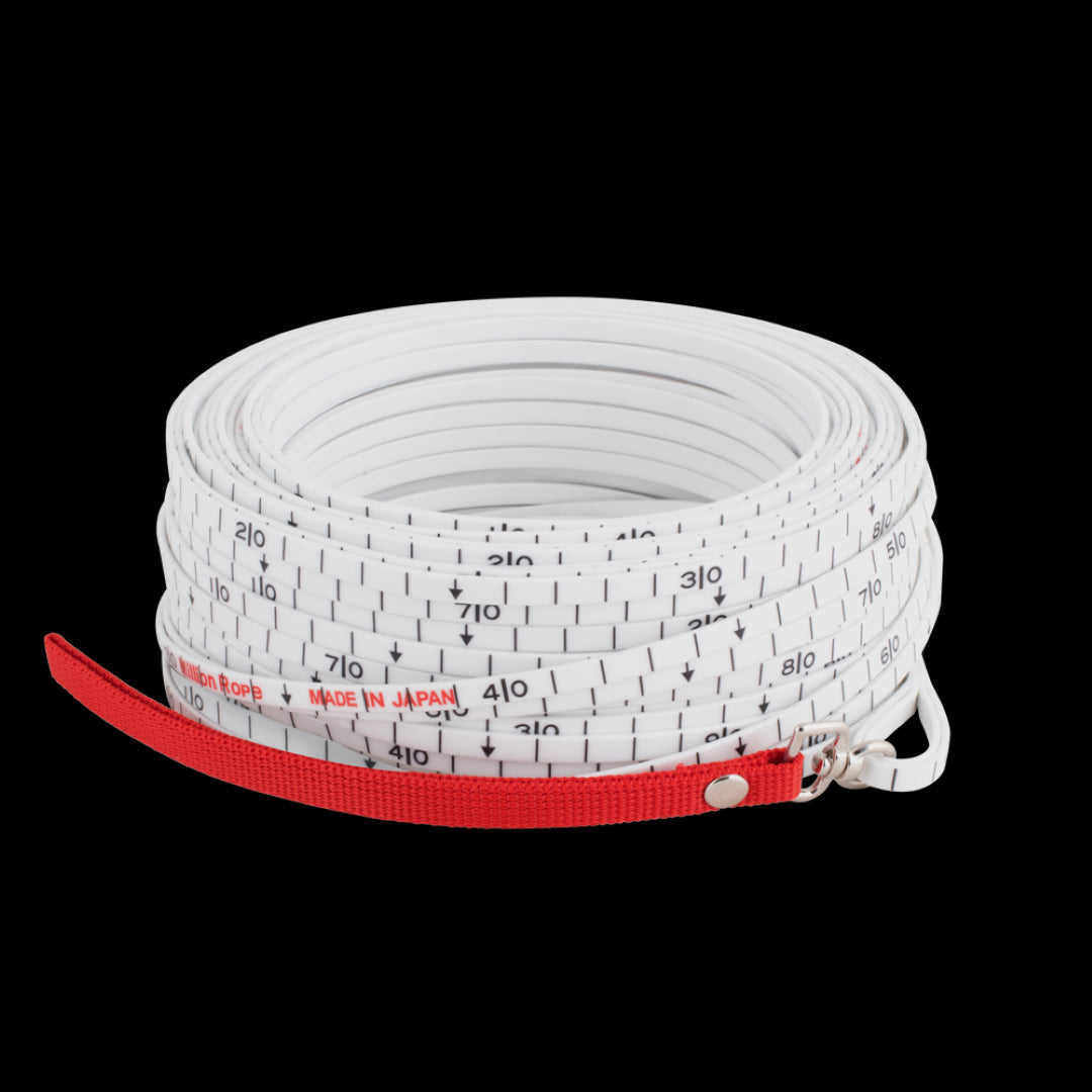 YAMAYO 50m Surveyors Rope in PVC-coated fiberglass, designed for precise measurements, durable in harsh environments.