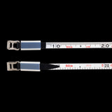 YAMAYO 50m PVC Coated Fibreglass Measuring Tape showing the durable tape with clear markings, ideal for precise measurements.