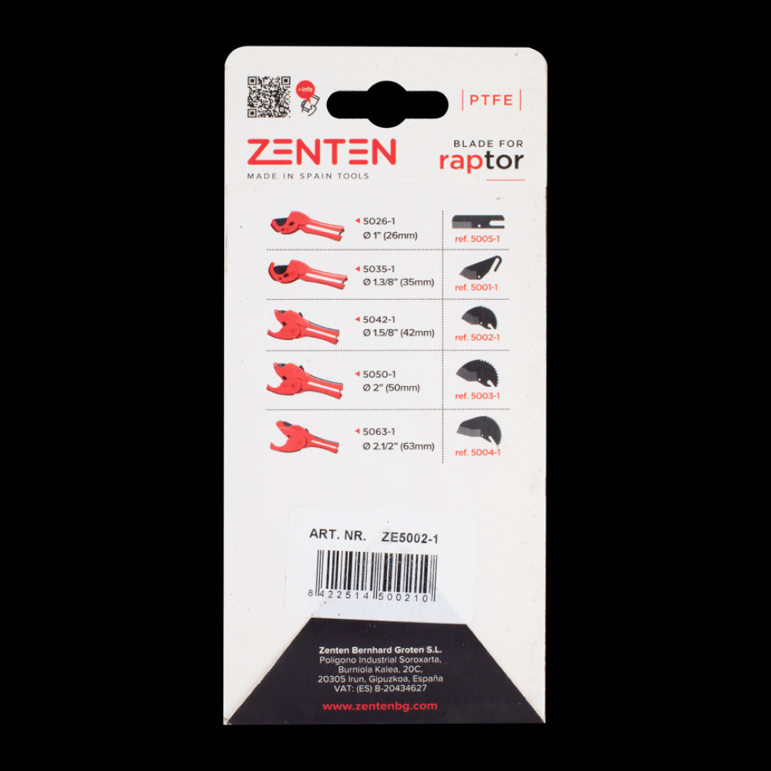 ZENTEN Replacement Blade for ZE5042-1, stainless steel, precision-cutting, ideal for plastic and multilayer pipes, one-hand swap.