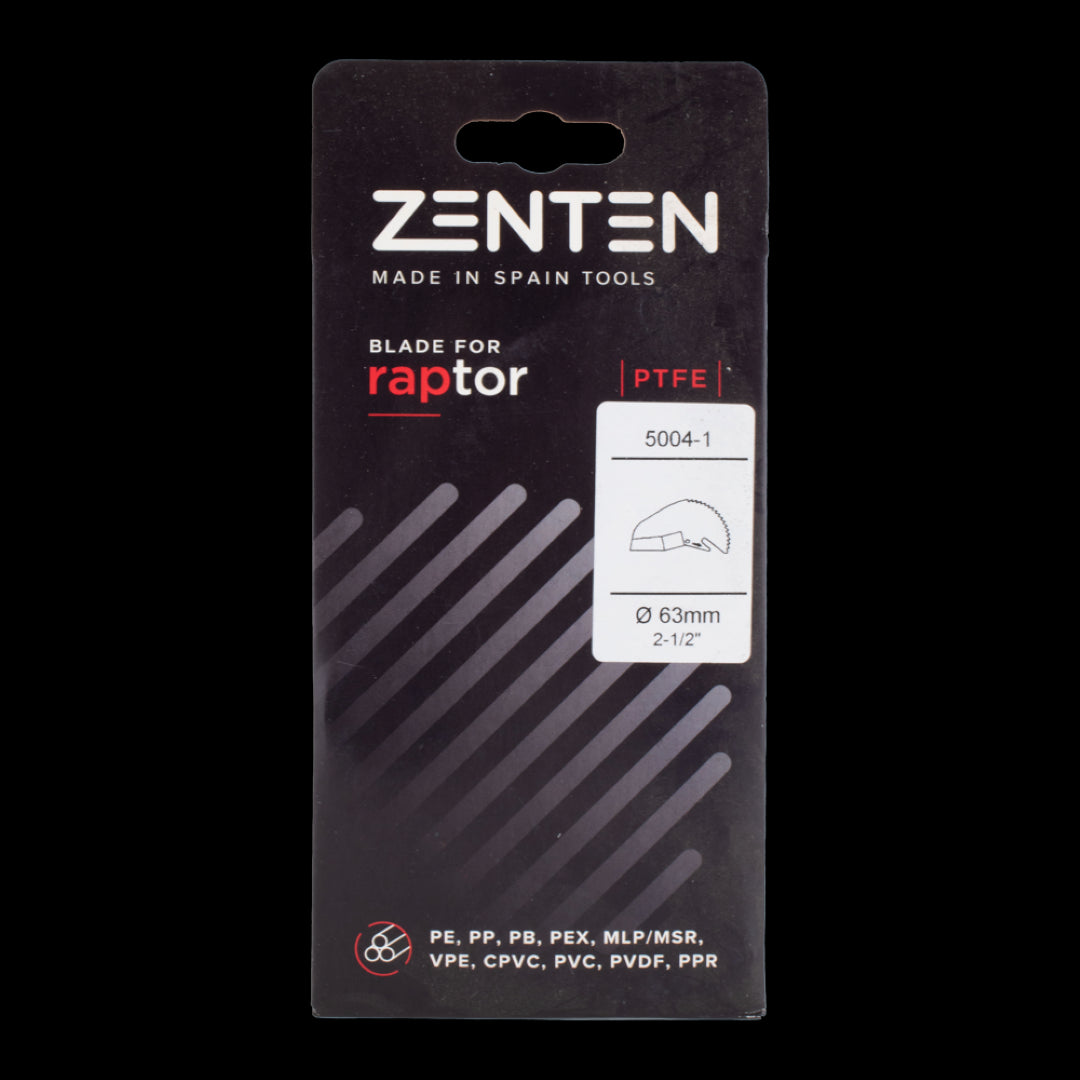 ZENTEN replacement blade for ZE5063-1, stainless steel, precision cutting for 63mm pipes, one-handed blade replacement system.