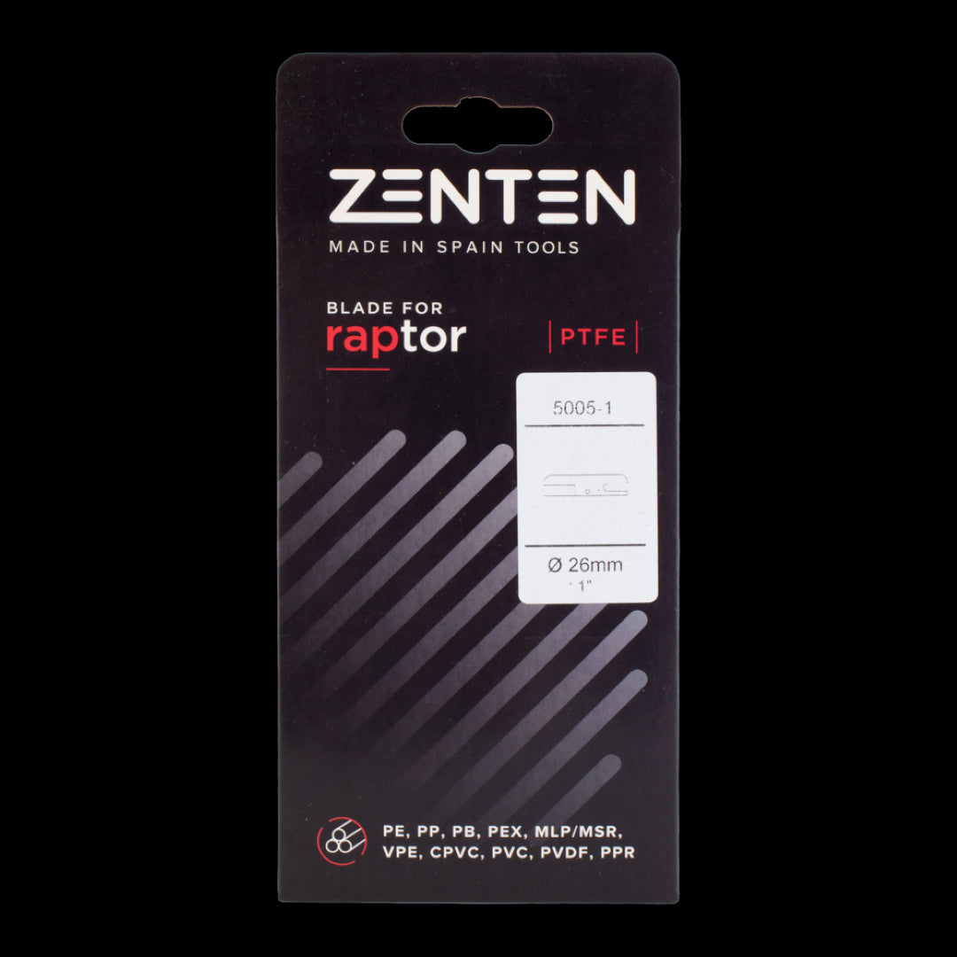 ZENTEN Replacement Blade for ZE5026-1, stainless steel, PTFE coated, quick one-hand change for precise pipe cutting.