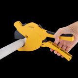 STANWAY Plastic Raptor Pipe Cutter with magnesium body and INOX blade, ideal for cutting various plastic pipes up to 63mm.