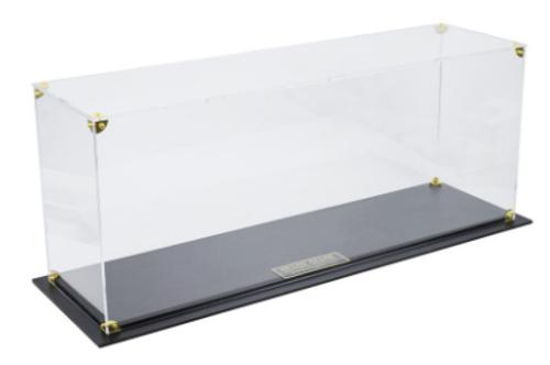 Wooden Ship - DisplayCase: w/WdnBse+brass