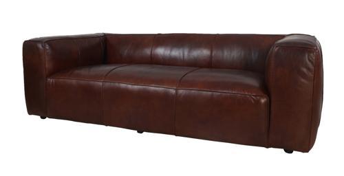 Hampshire 3-Seater Leather Sofa - Vintage Cigar Brown