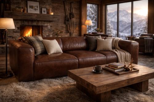 Hampshire 3-Seater Leather Sofa - Vintage Cigar Brown