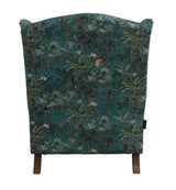 Paradisio Green Printed Fabric Wingback Armchair