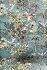 Paradisio Green Printed Fabric Wingback Armchair