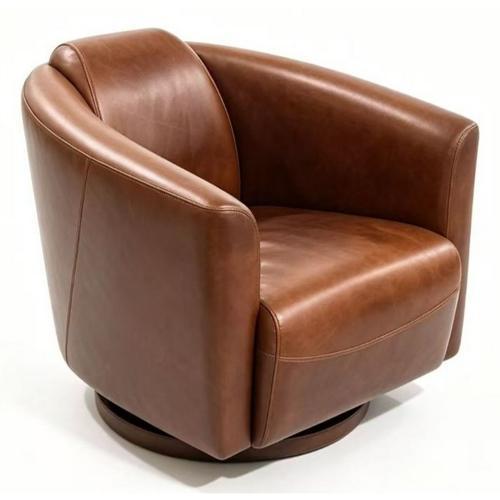Vanguard Leather Swivel Chair - Vintage Cigar Brown