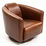 Vanguard Leather Swivel Chair - Vintage Cigar Brown