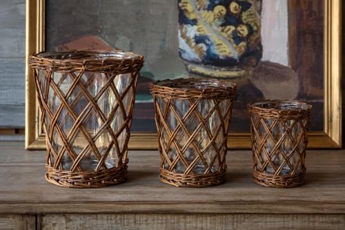 Salice Vaso Glass & Willow Vase - Large