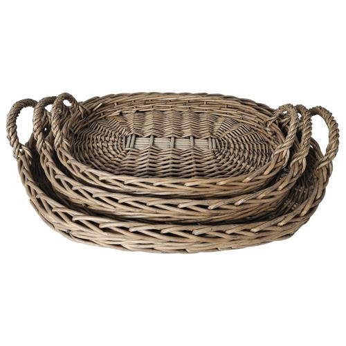 Woven Grape Tray Set of 3