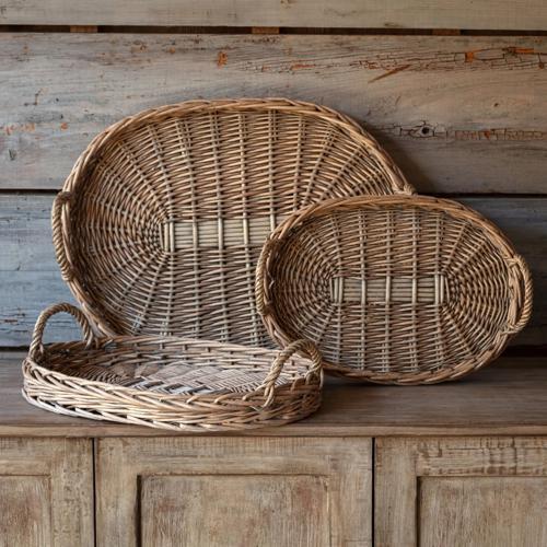 Woven Grape Tray Set of 3