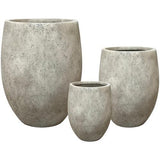 Beige Fibre Cement Planter Pot - Set of 3