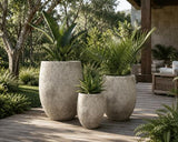 Beige Fibre Cement Planter Pot - Set of 3