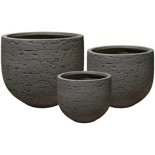 Chocolate Fibre Cement Planter Pot - Set of 3