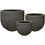 Chocolate Fibre Cement Planter Pot - Set of 3
