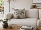 Green Floral on Herringbone Cushion Cover - Snugg & Co 550x550