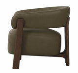 Luna Top Grain Leather Occasional Chair - Olive