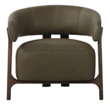 Luna Top Grain Leather Occasional Chair - Olive