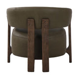 Luna Top Grain Leather Occasional Chair - Olive