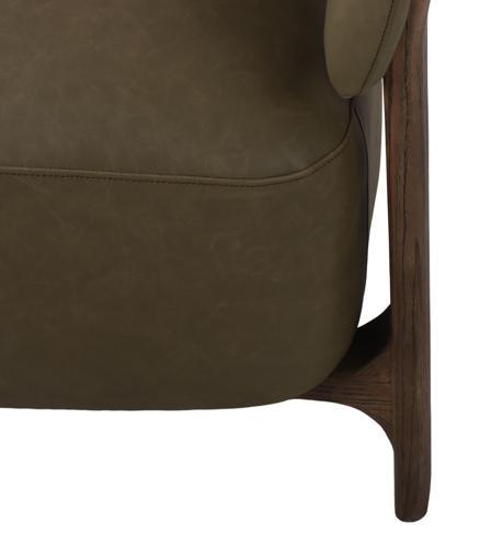 Luna Top Grain Leather Occasional Chair - Olive