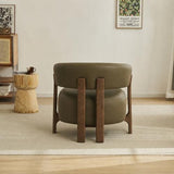 Luna Top Grain Leather Occasional Chair - Olive