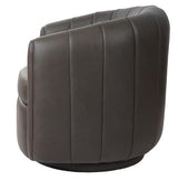 Paloma Top Grain Leather Swivel Accent Chair - Chocolate