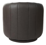 Paloma Top Grain Leather Swivel Accent Chair - Chocolate