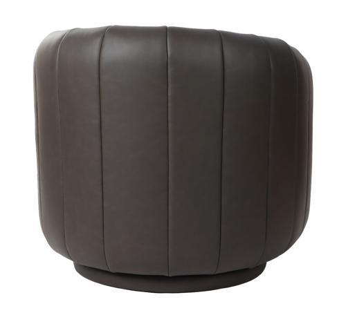 Paloma Top Grain Leather Swivel Accent Chair - Chocolate